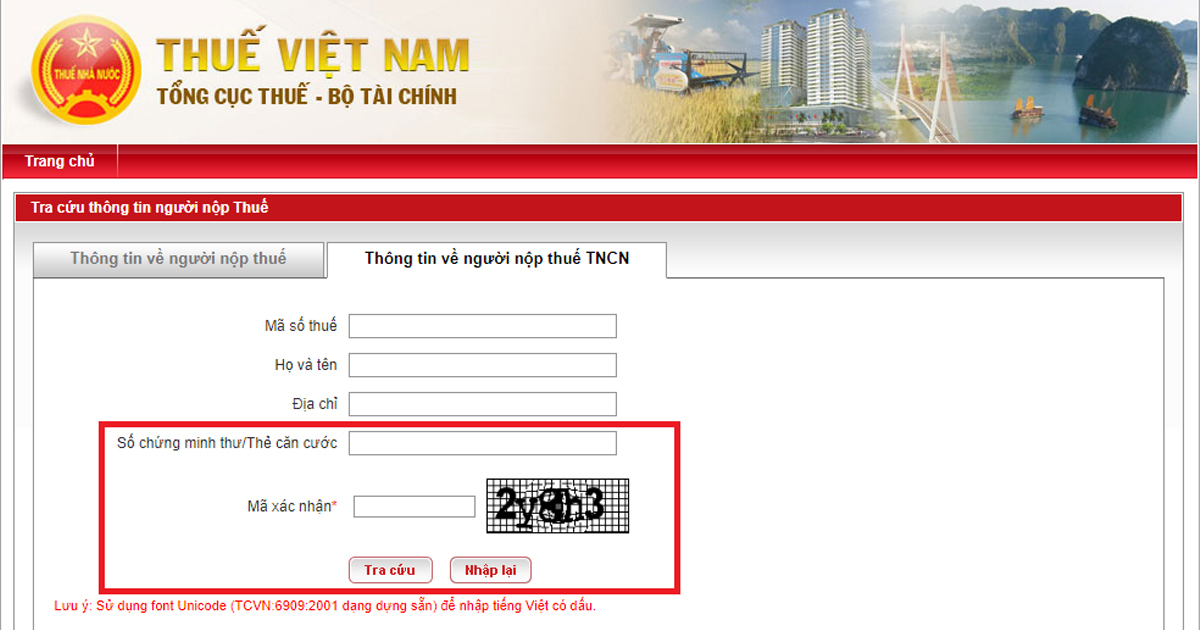 Tra cứu mã số thuế bằng CMND/ CCCD tại Tổng cục Thuế