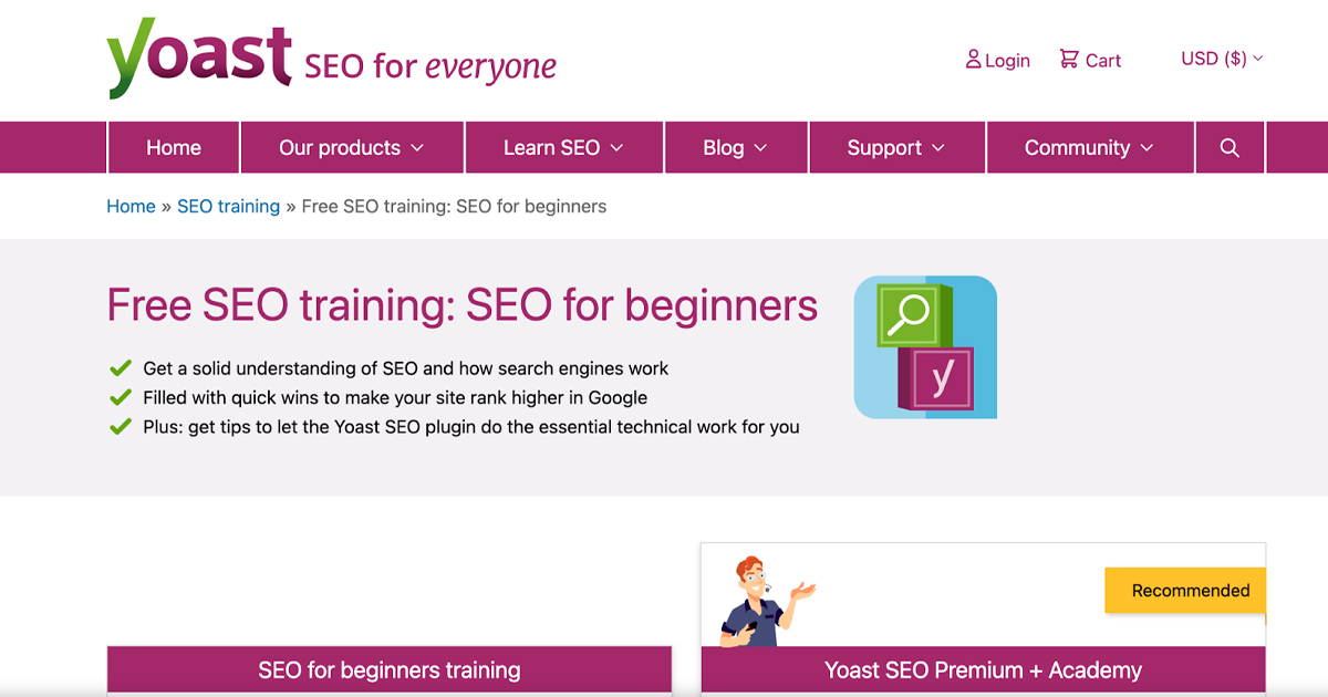 Khóa học SEO Training của Yoast